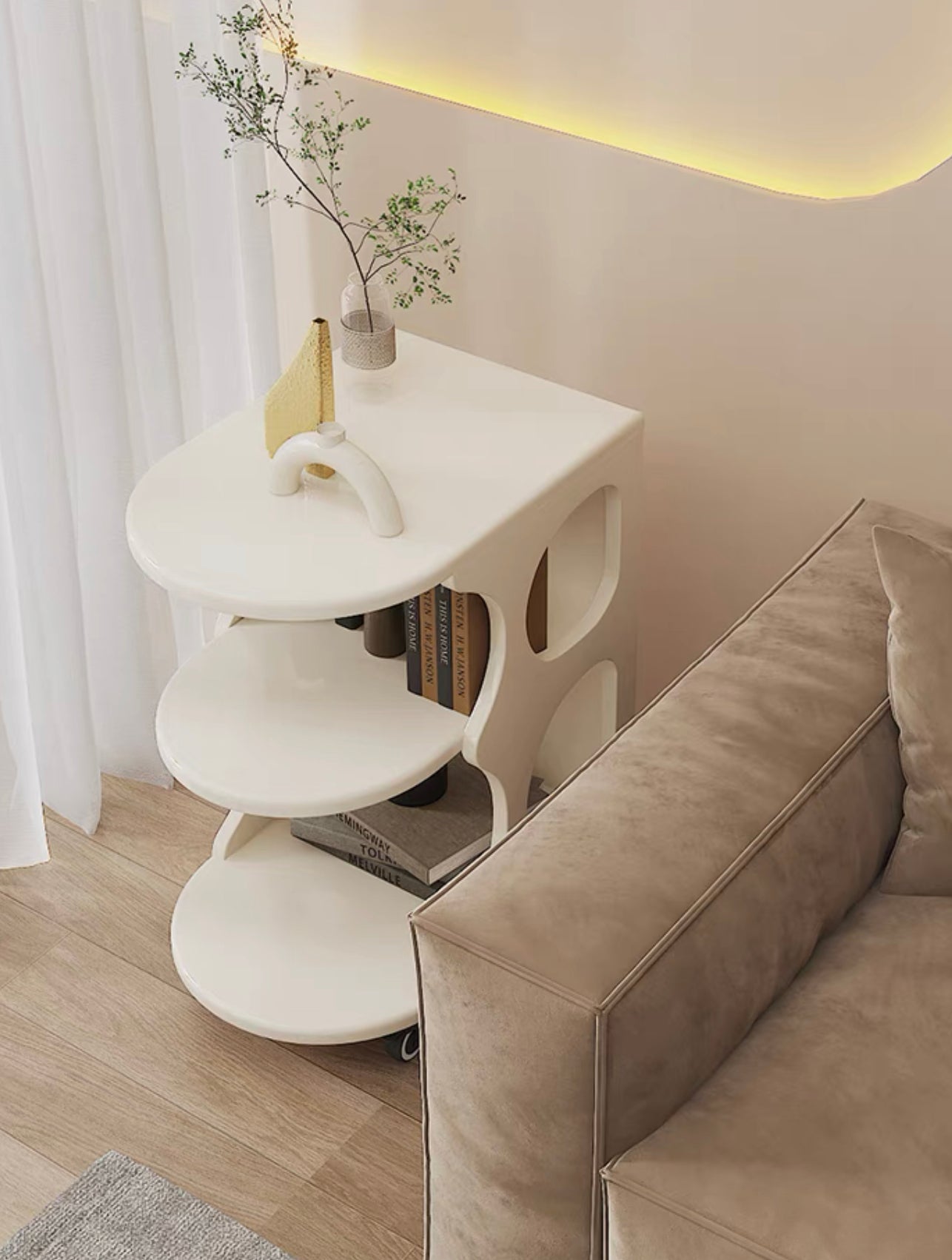 Side Table with Display FINAL SALE (NO EXCHANGE OR RETURN)
