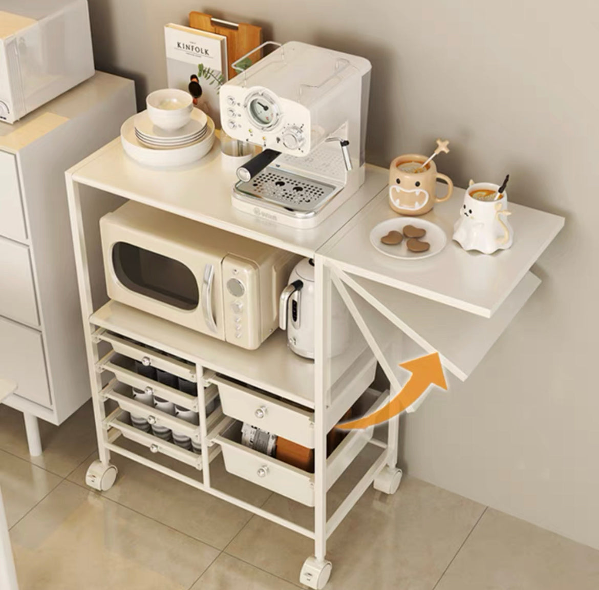 Foldable Side Table Cabinet