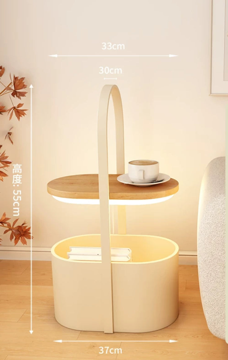 Side Table with Light and Wireless Charging