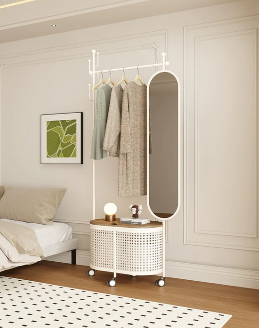 Hanging Rack with Storage and Mirror