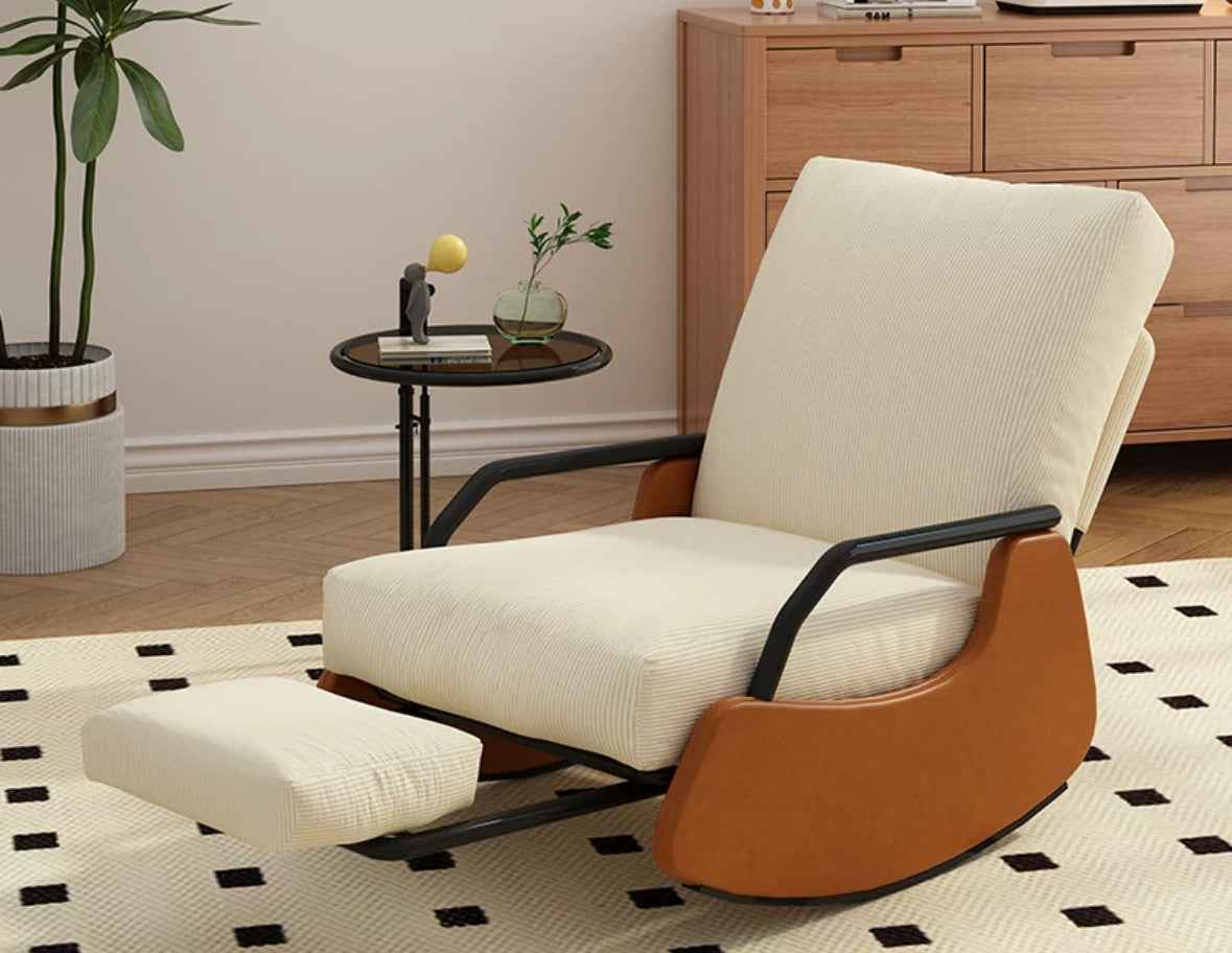 Rocking Chair with Footrest (Back Adjustable)