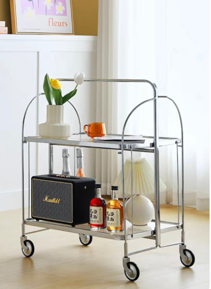 Glass Utility Cart with Wheels